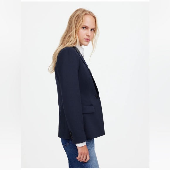 Madewell Womens The Alston Blazer Dark Navy Size 2 NS390 NEW $218 classic office - Picture 3 of 13